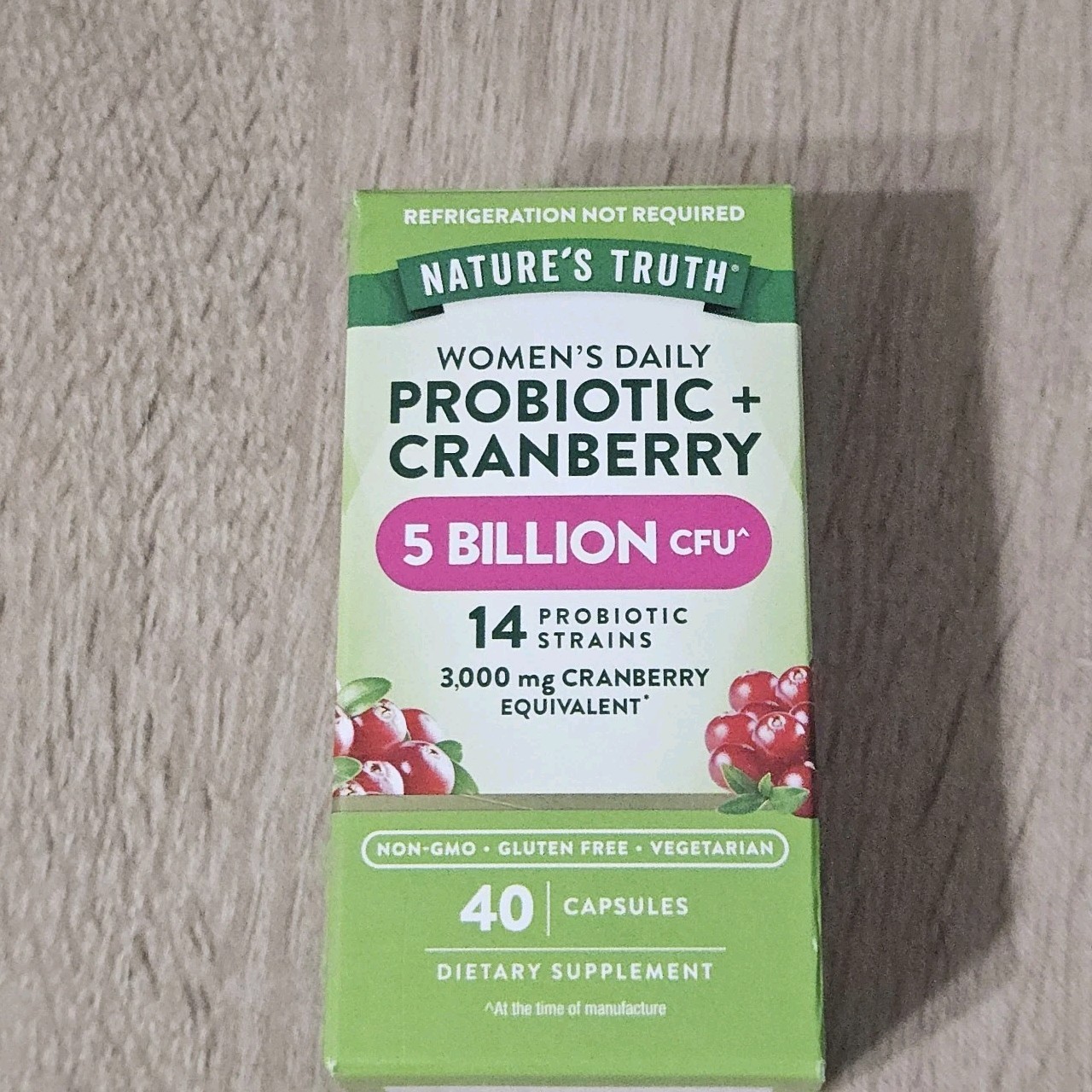 Nature’s Truth Women’s Daily Probiotic + Cranberry 5B CFU 40 Capsules 6/2027