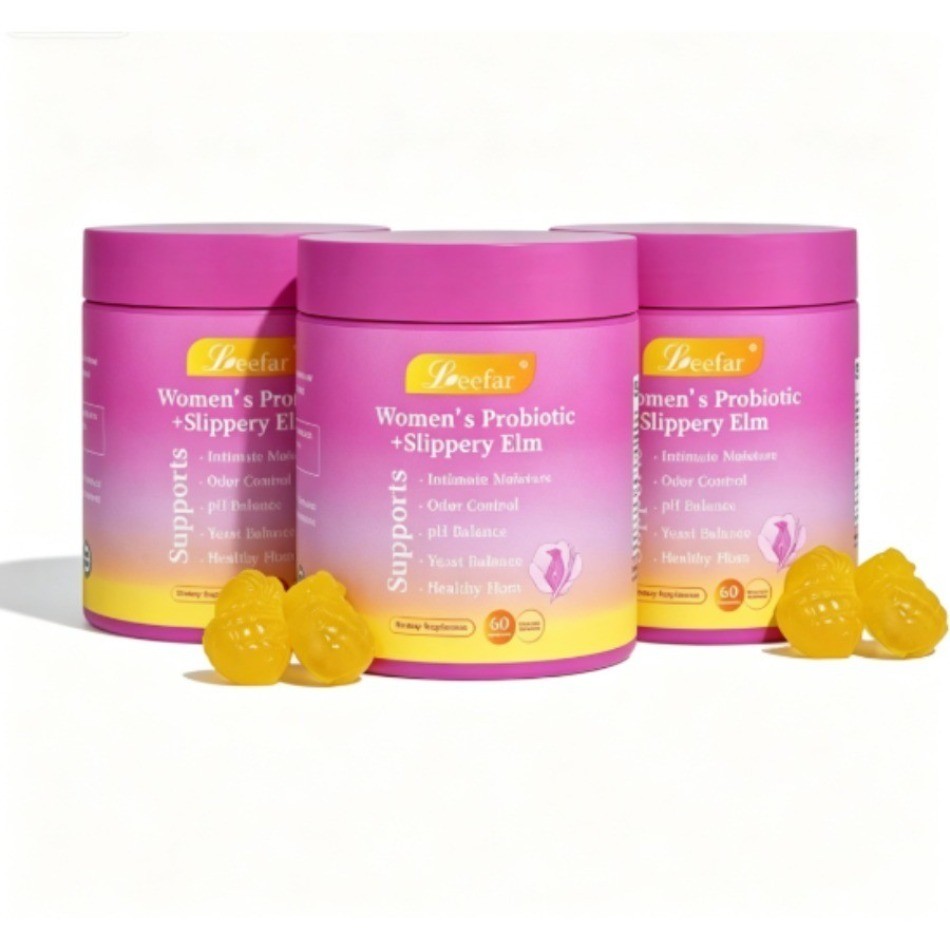 Women’s Probiotic with Slippery Elm Gummies Pineapple Flavor Supplement-1-3 Pack