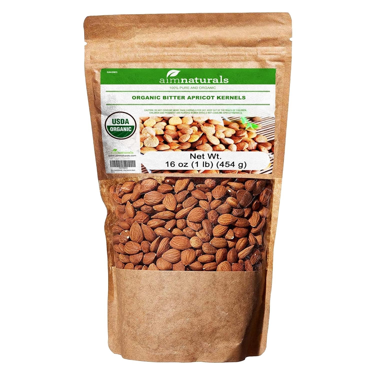 Organic Raw Bitter Apricot Kernels 1LB – USDA Certified, Sun-Dried Delight