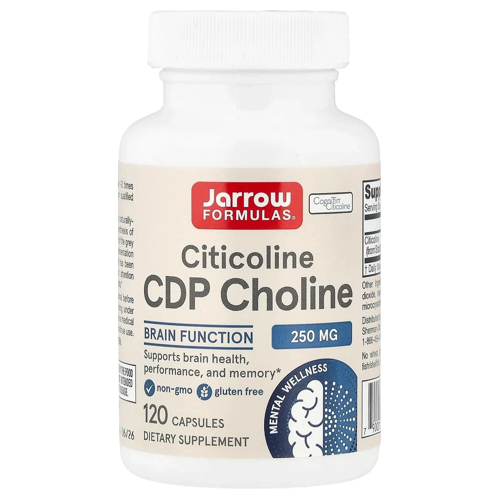 Jarrow Citicoline (250 mg) 120 Capsules