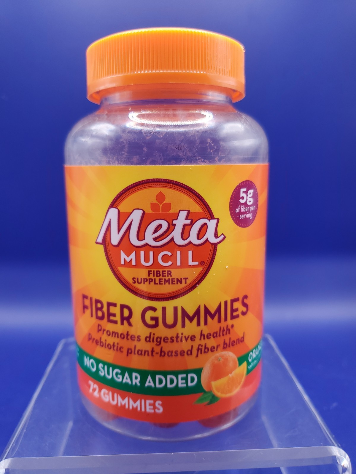 Meta Mucil Fiber Digestive Health No Sugar Orange 72Ct Gummies Exp 07/26