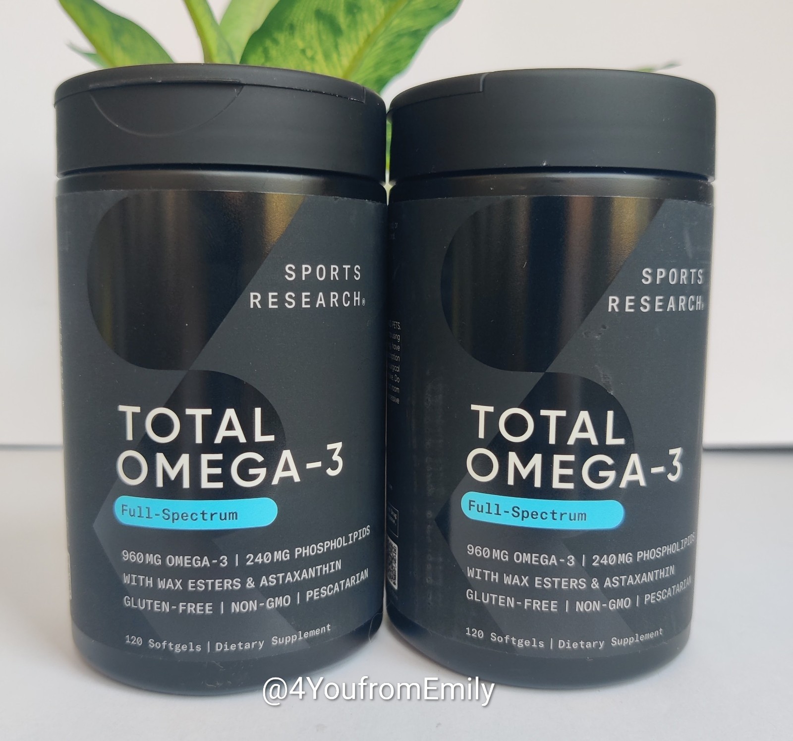 2 PACK Sports Research Total Omega-3 FULL SPECTRUM 2200mg EPA DHA 120 Sftgels x2