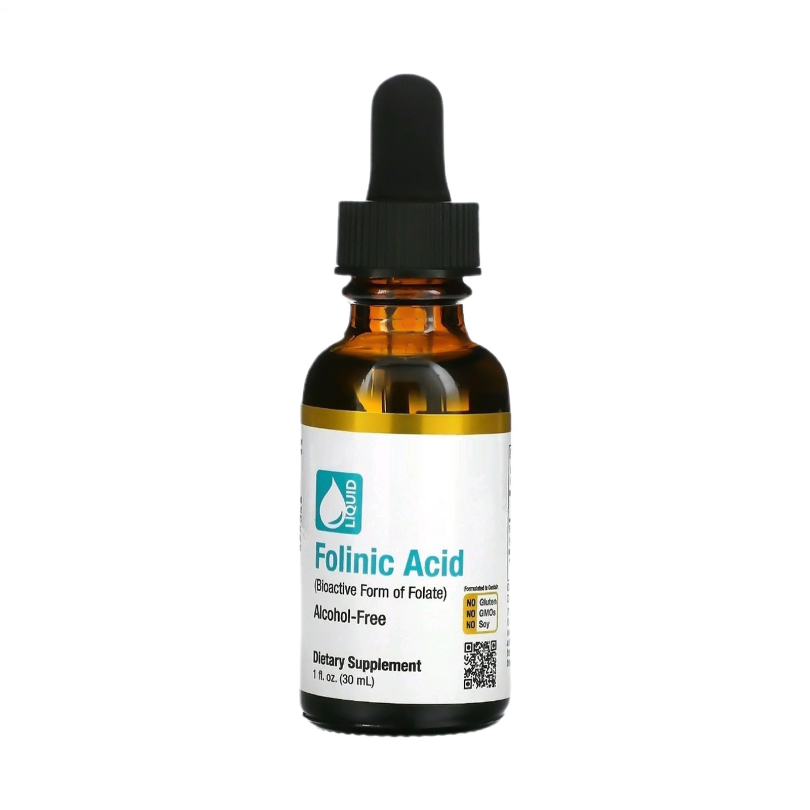 Gold California Nutrition Folinic Acid Alcohol 1 FL Oz