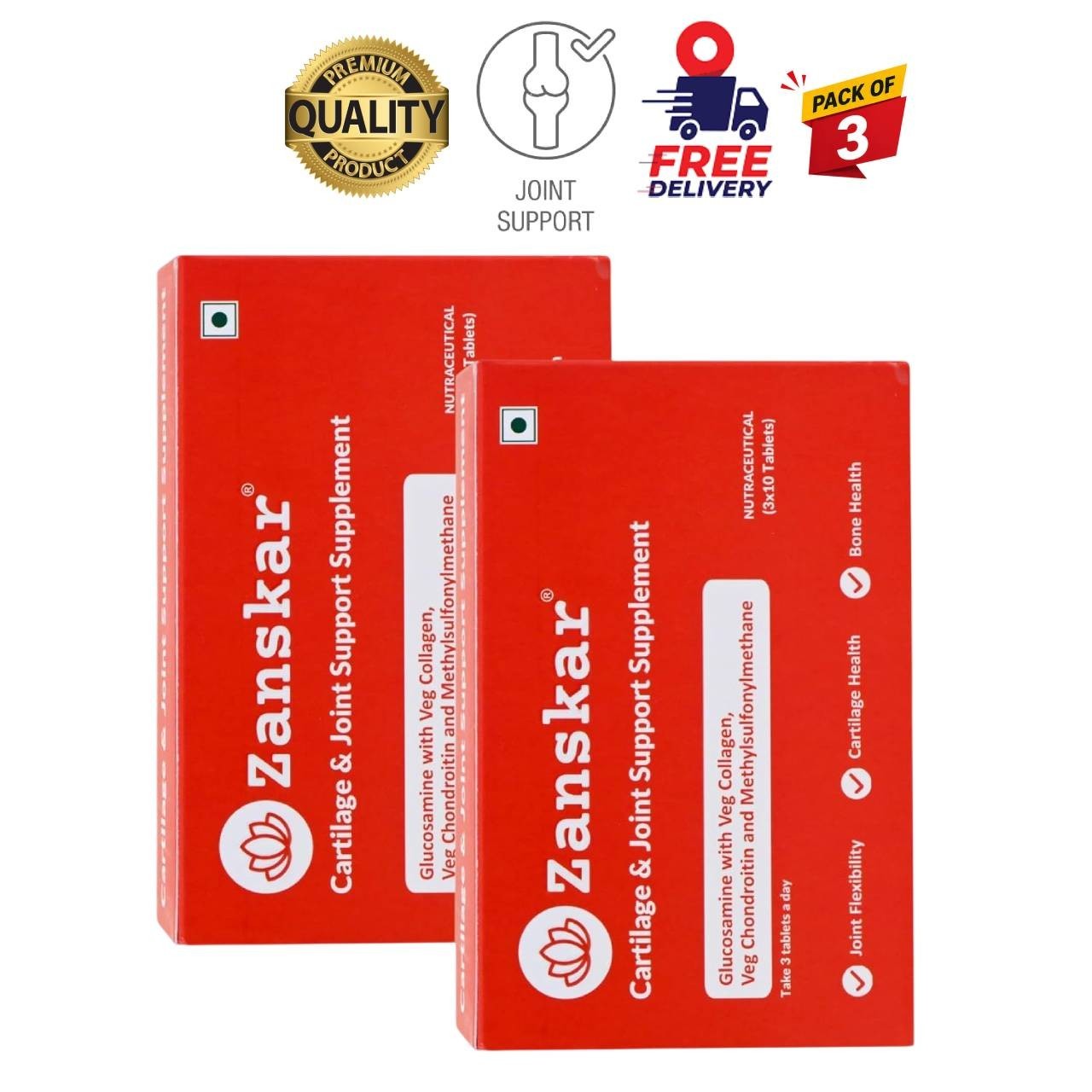 3 Pack Z.anskar Joint Support Supplement 60 Tablets