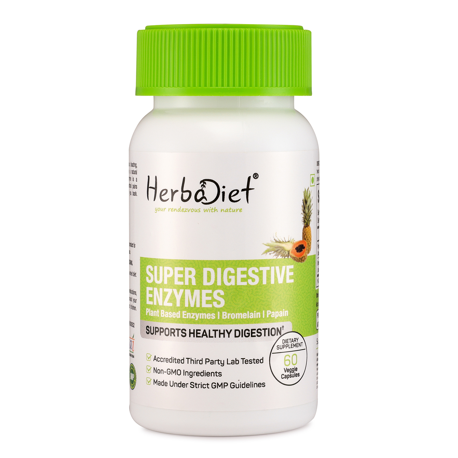 Digestive Enzymes with Papain & Bromelain for Gas, Bloating & Constipation Relie