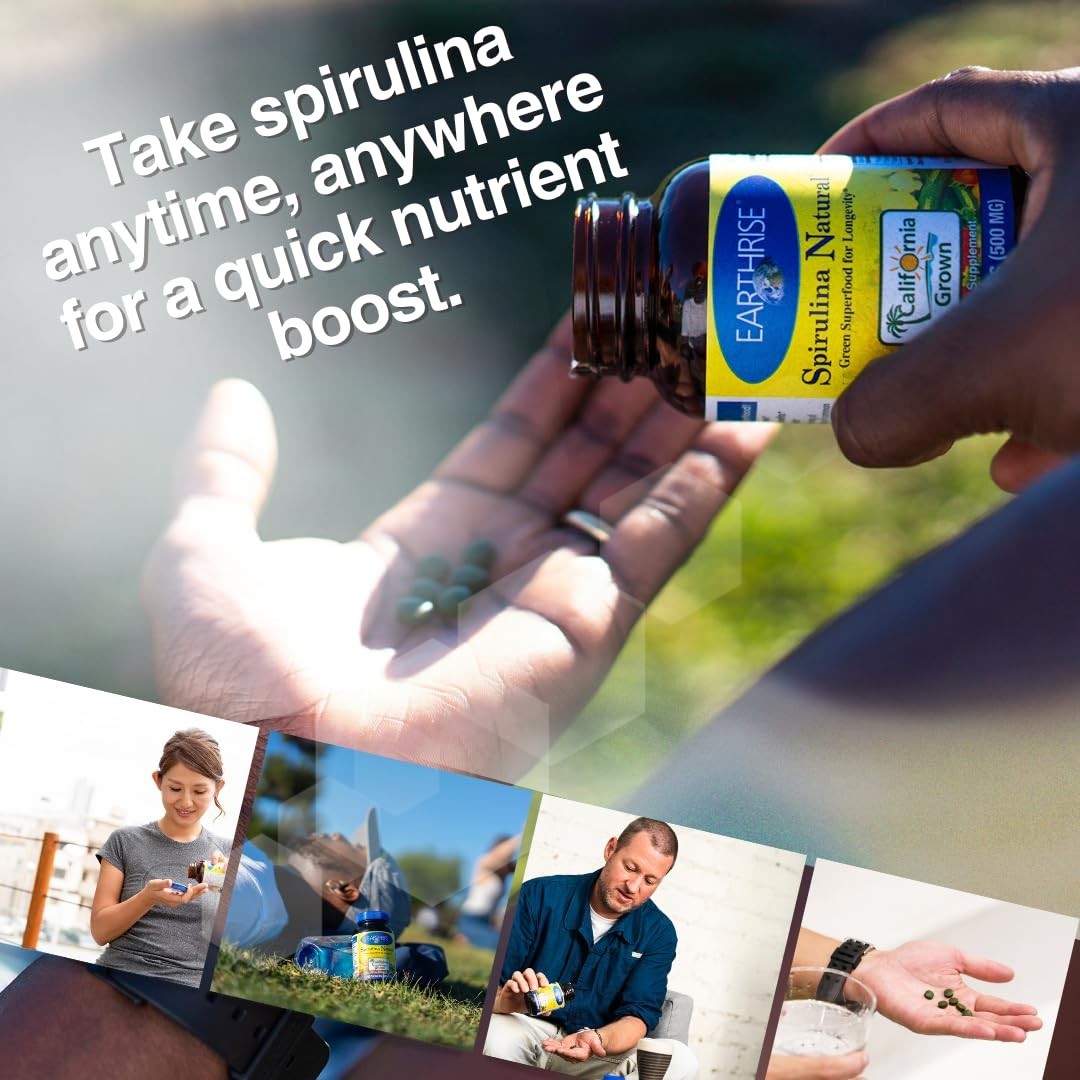 Premium Spirulina Tablets 500mg – 180 Count | Vegan, Gluten-Free, Non-GMO, Keto
