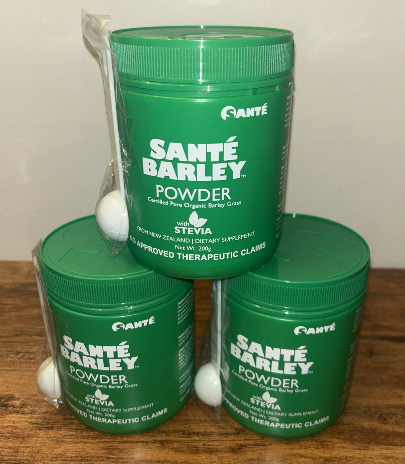 3x Santé Barley Powder with Stevia 200g – Certified Organic Barley Grass Exp2027