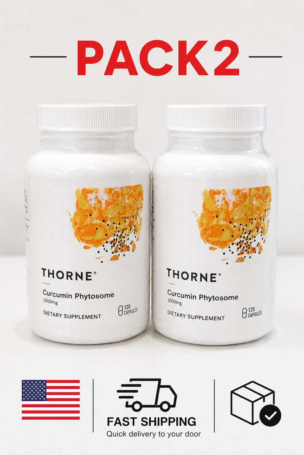 Sealed Thorne Curcumin Phytosome 1000 Mg Supplement, 120 Caps Exp 12/27 2 pack
