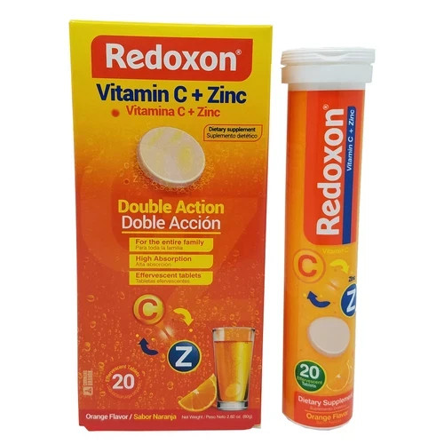Redoxon Vitamin C with Zinc. Immune Support. Orange. 20 Tabs. 1000 mg. 2.82 oz