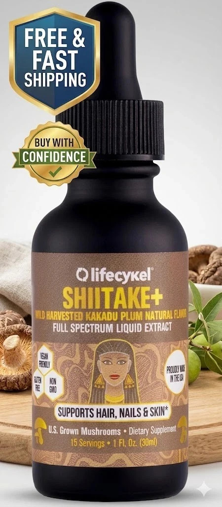 Lifecykel – Shiitake Mushroom Extract with Kakadu Plum- Hair Skin & Nail Supp…