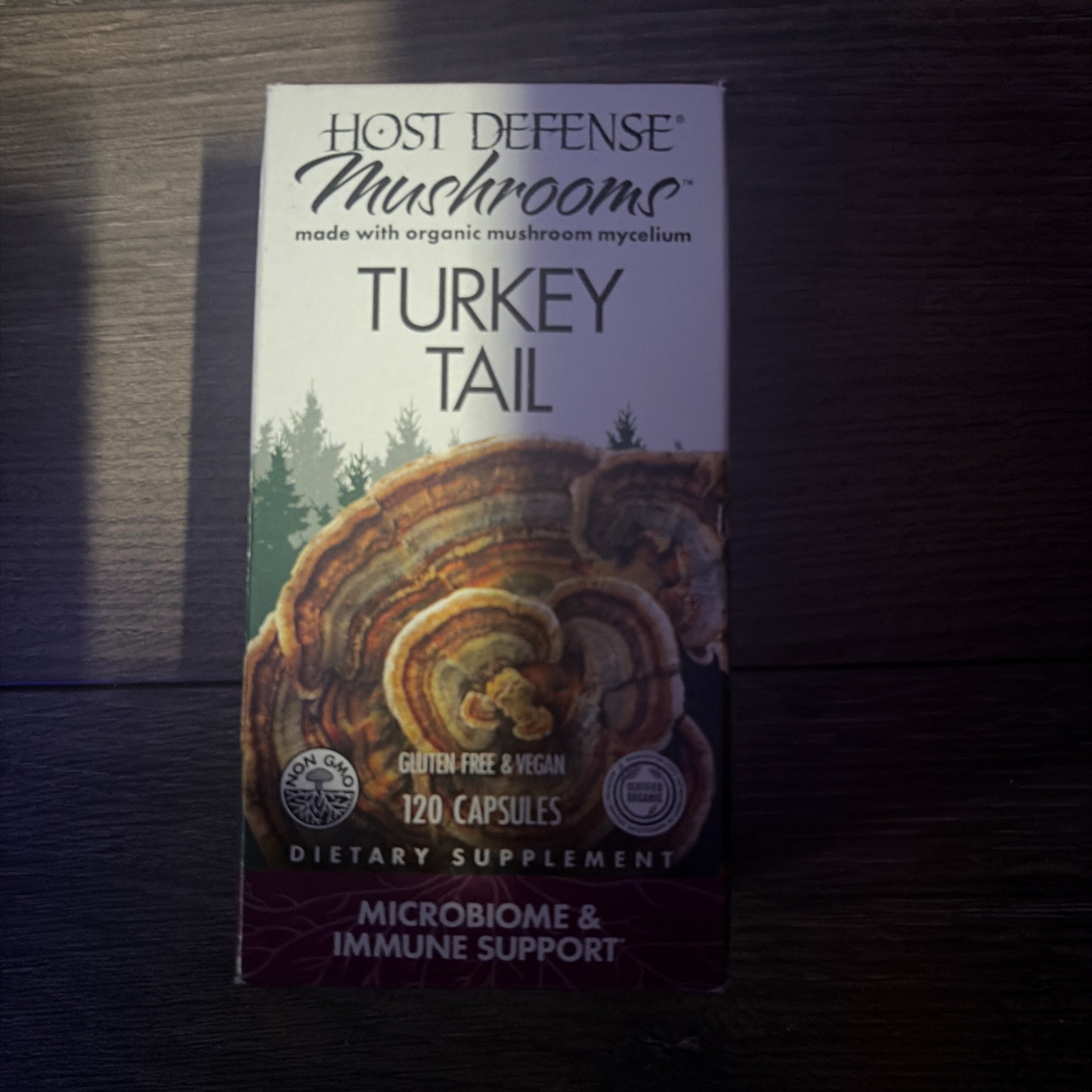 Host Defense Organic Mushrooms Turkey Tail Immune Support 120 Vcaps Ex10/28