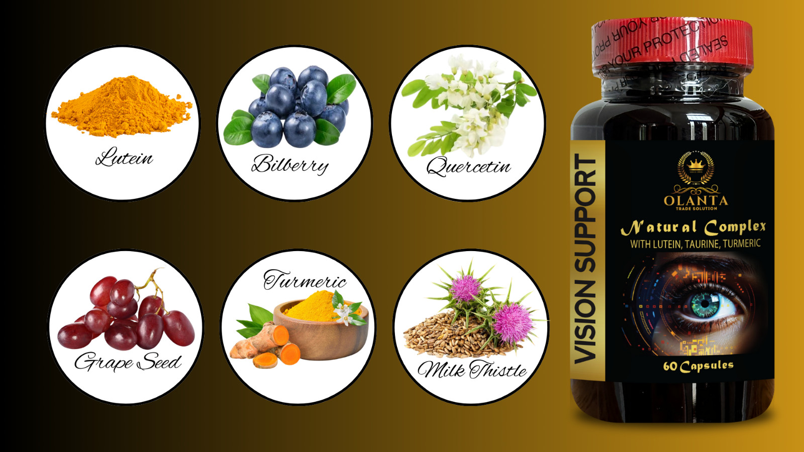 Eye Wellness Vision Support with Lutein Zeaxanthin Herbal Extracts & Antioxidant