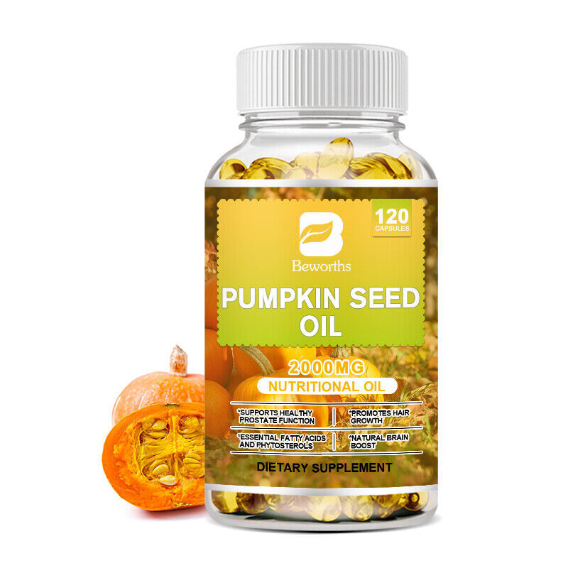 1/2/4 Bottles Pumpkin Seed Oil Capsules 2000mg Nutrional Oil, Brain Boost