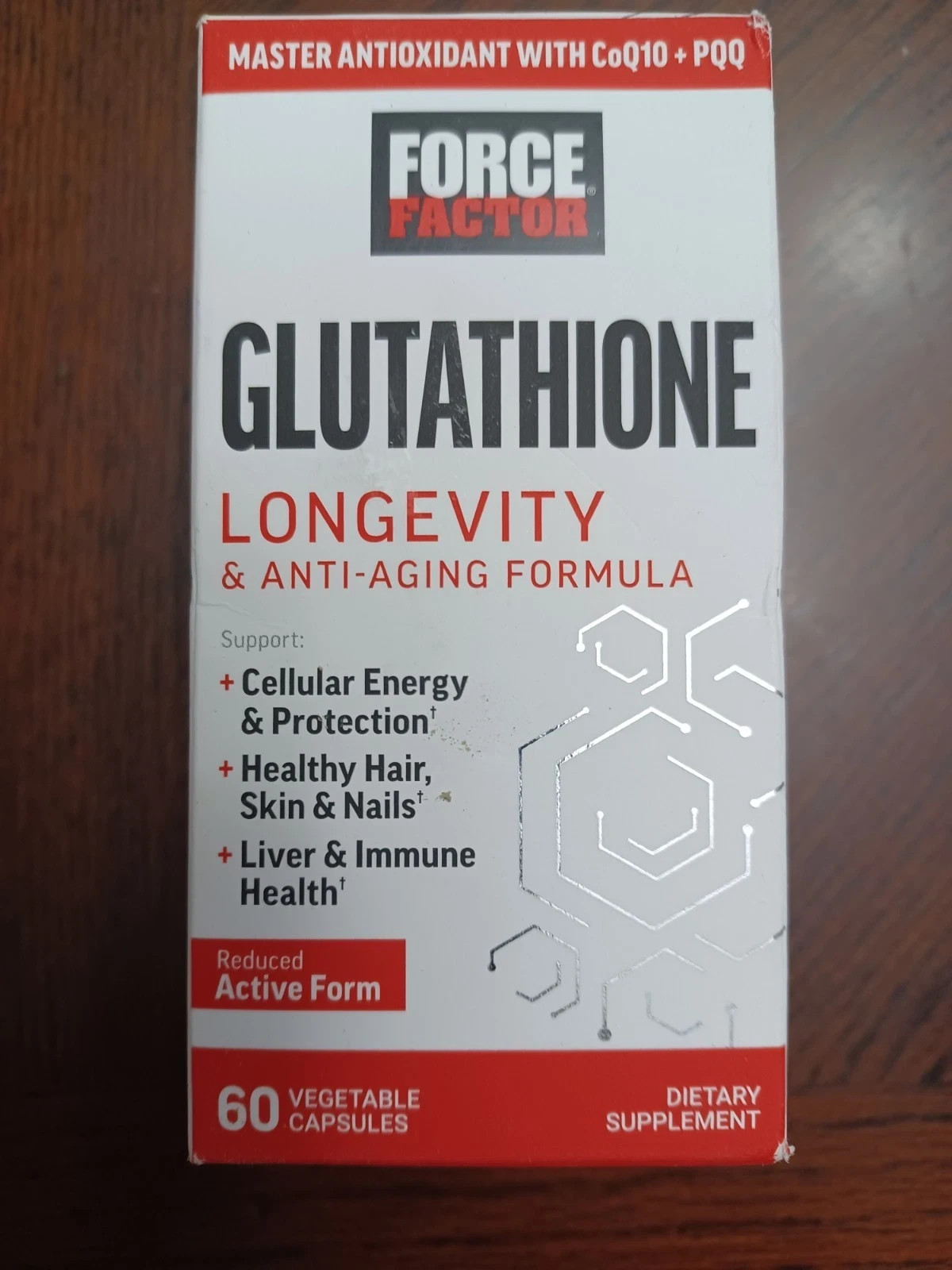 Force Factor Glutathione (Reduced) 500mg, Antioxidant, 60 Vegetable Caps 01/29