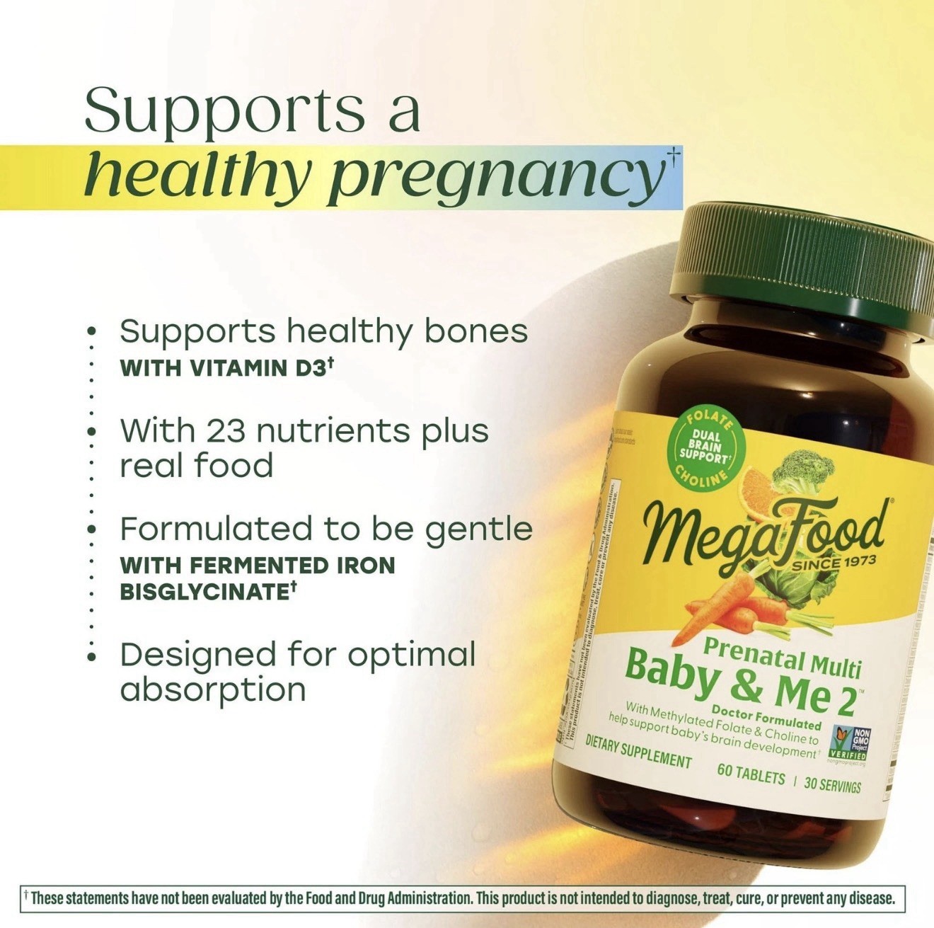 MegaFood Baby & Me 2 Prenatal Vitamins 180 Total Tablets EXP: 07/2026 3 PACK