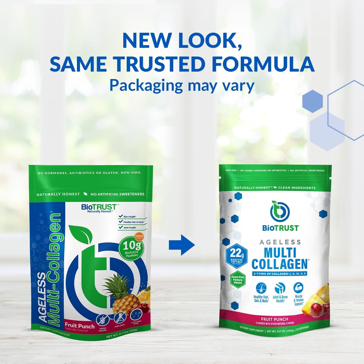 BioTrust Fruit Punch Collagen Powder for Women & Men – Hydrolyzed Protein 09/27 