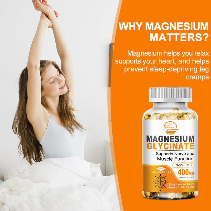 Nature’s Live High Absorption Magnesium Glycinate 400 mg, 120 Capules Non-GMO