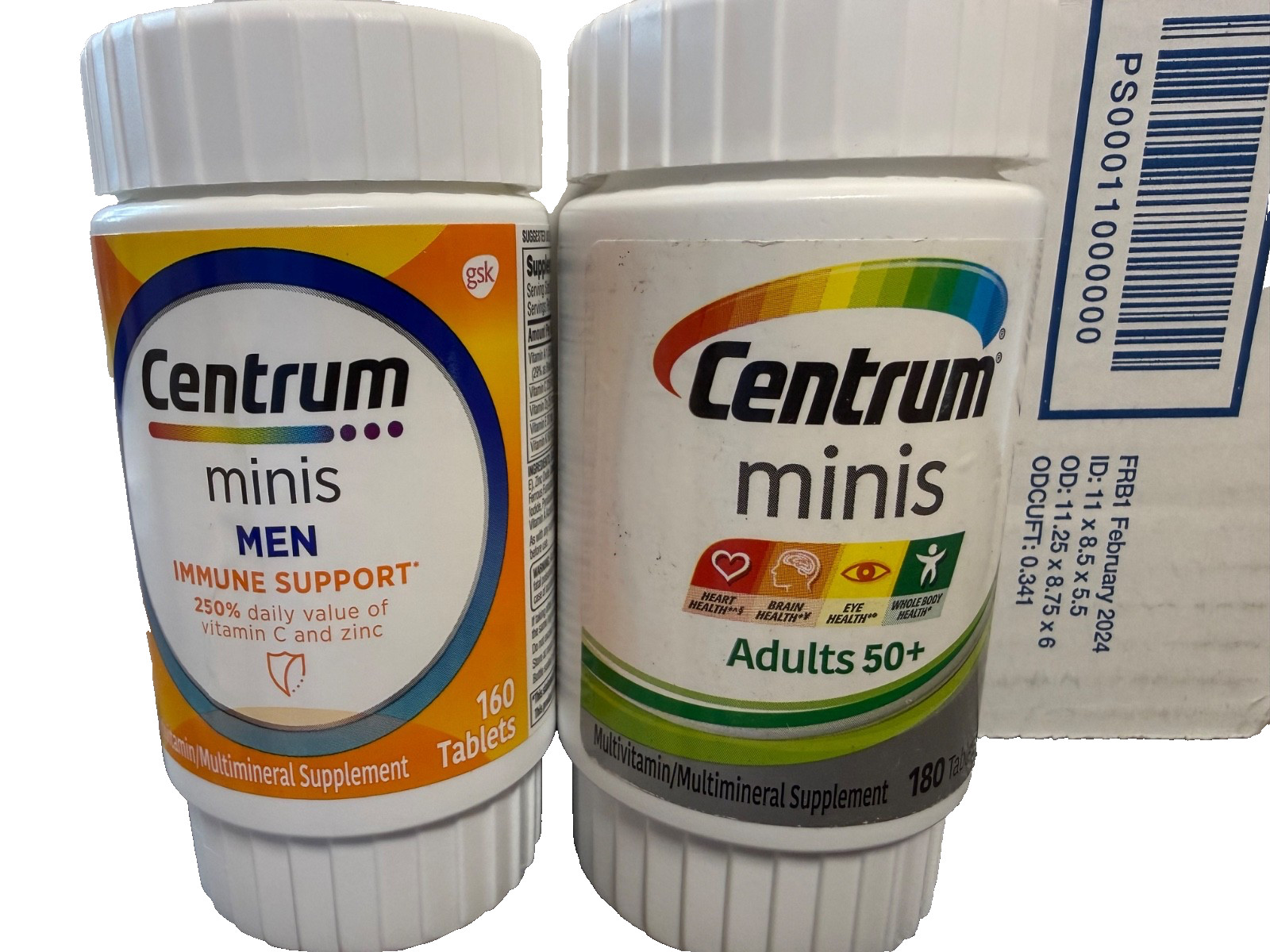 2 NEW Centrum Minis Men Immune Supprt & Adult 50+ Multivitamin 340 Tablets Total