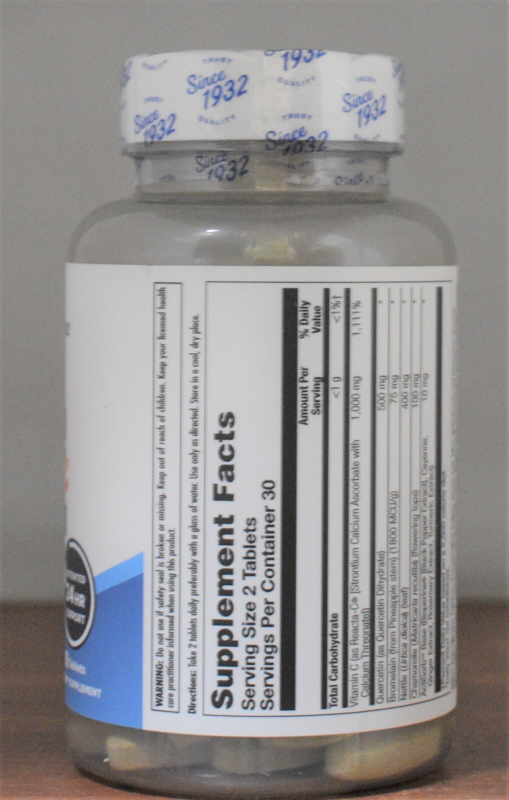 KAL Quercetin Reacta C Bromelain 60 Tablets Immune System Support Vitamin C
