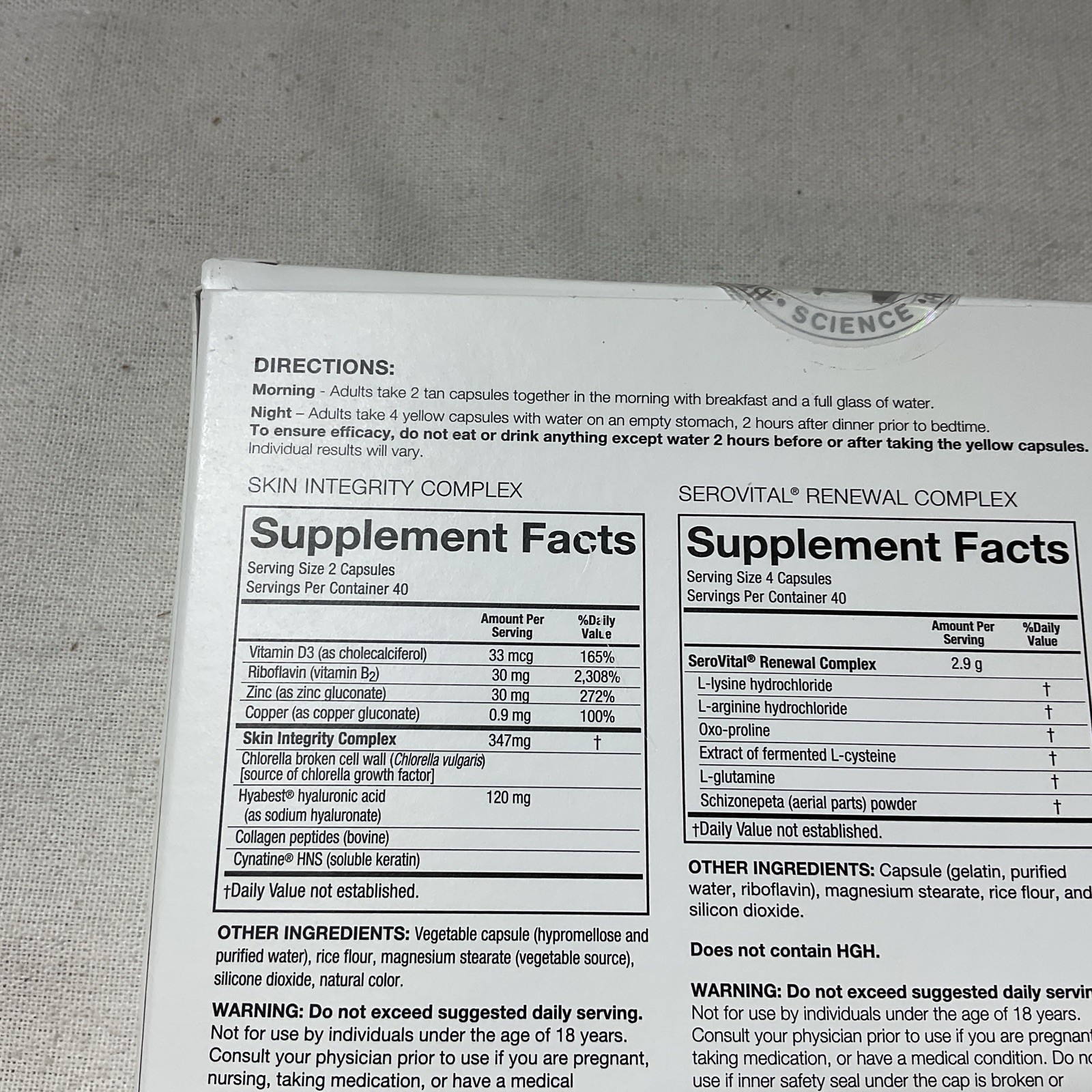 Serovital Skin Revive Supplement 240 Capsules 40 Day Supply Exp:03/2027 A17