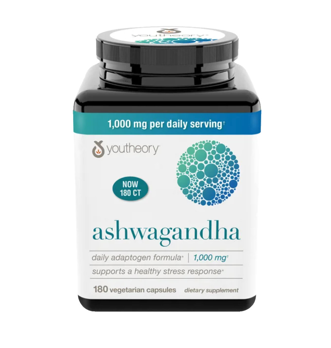 Youtheory KSM-66 Ashwagandha 1000mg 180 Count – Calm & Focus Adaptogen – NEW