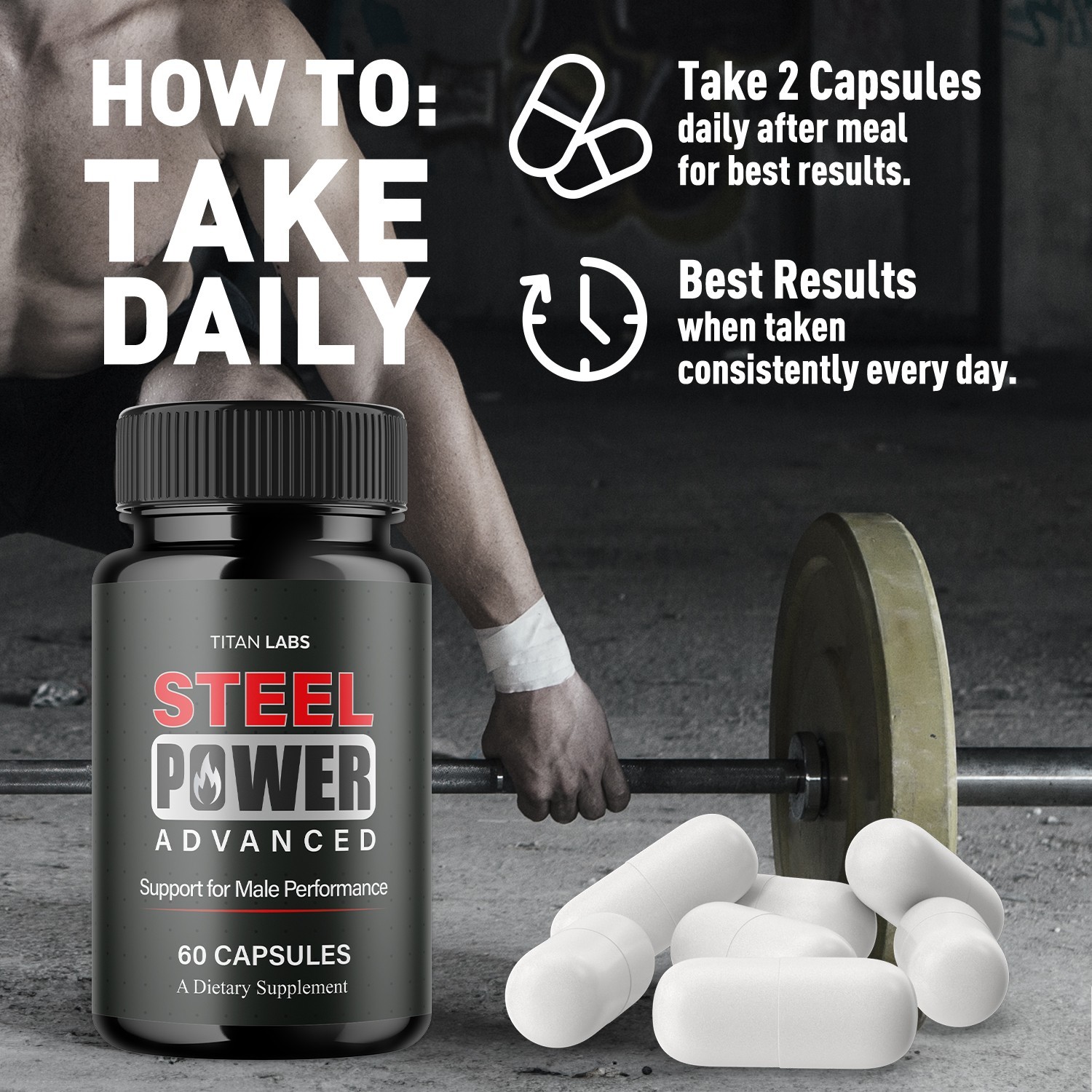 (3 Pack) Steel Power Advanced Male Health Support Supplement SteelPower 180 Caps