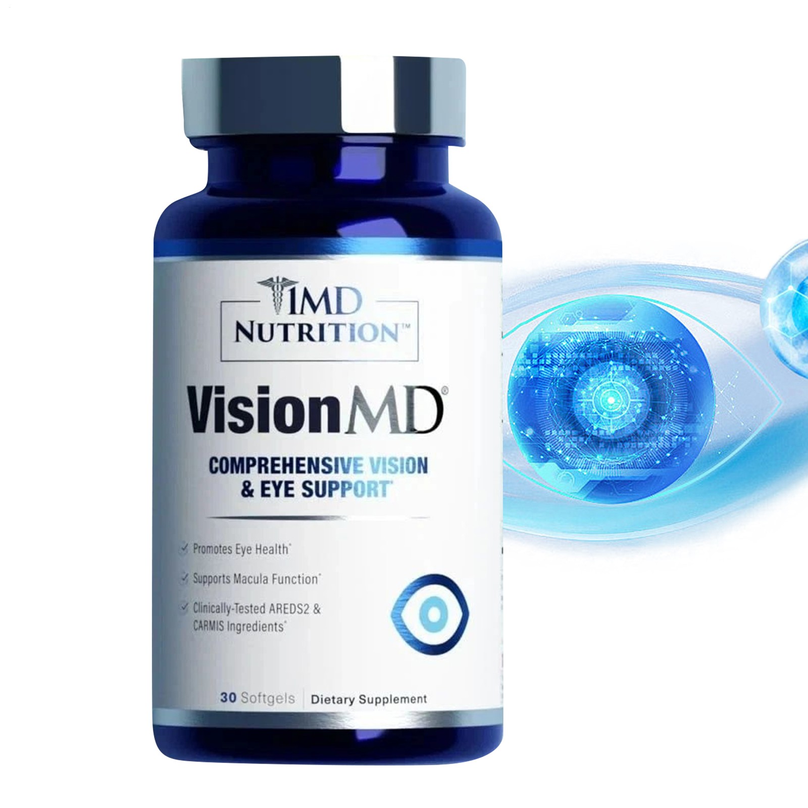 “Advanced Nutrition 1MD Vision MD Eye Vitamin CARMIS Eye Supplement 30 Softgels-