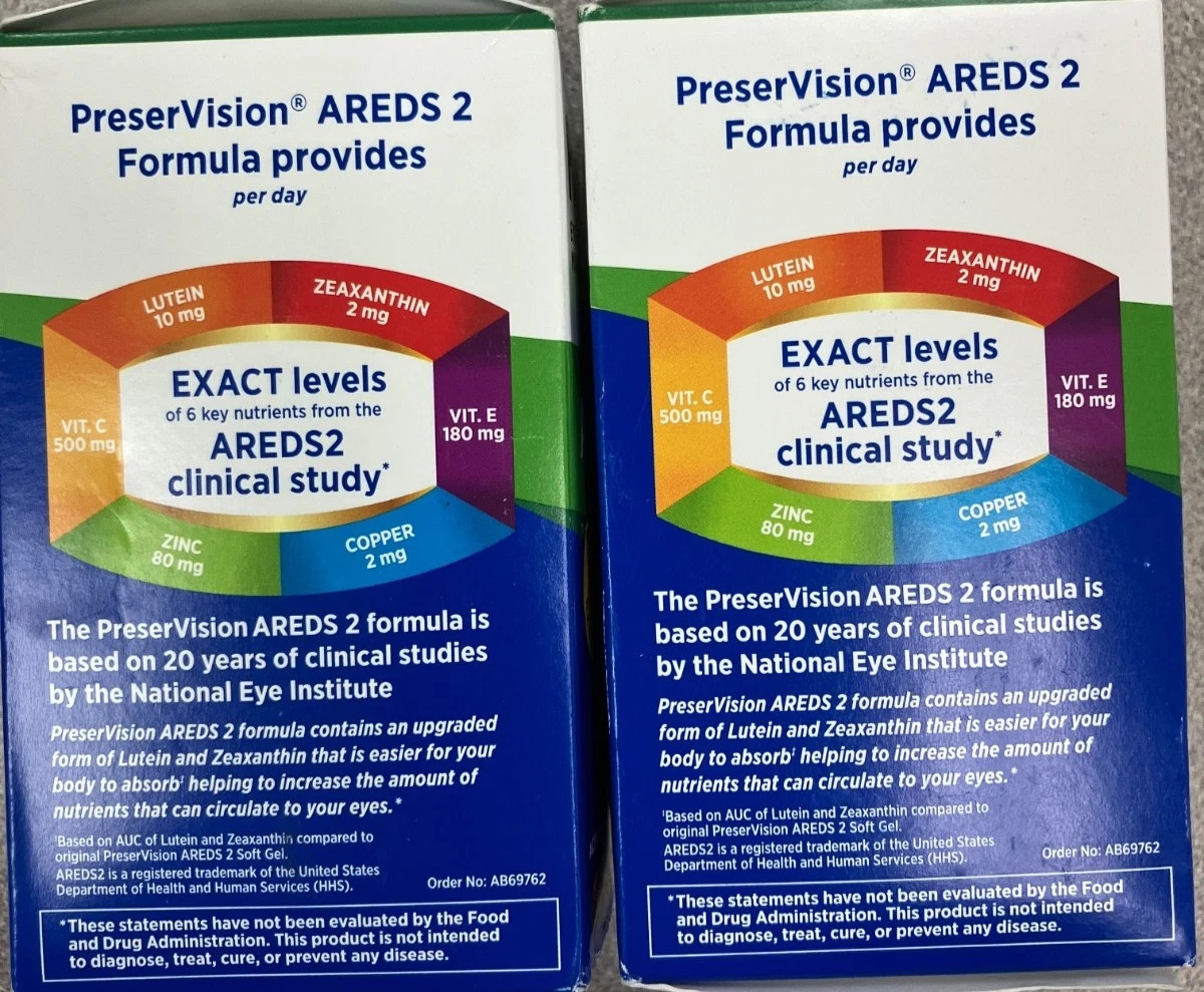 2-Bausch + Lomb PreserVision Areds Soft Gels 240 Softgels NEW SEALED