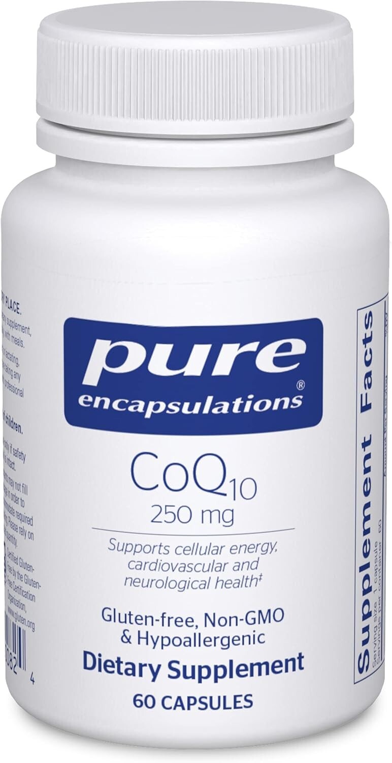 Pure Encapsulations CoQ10 250mg, Brain & Heart Support, Non-GMO, 60 Capsules