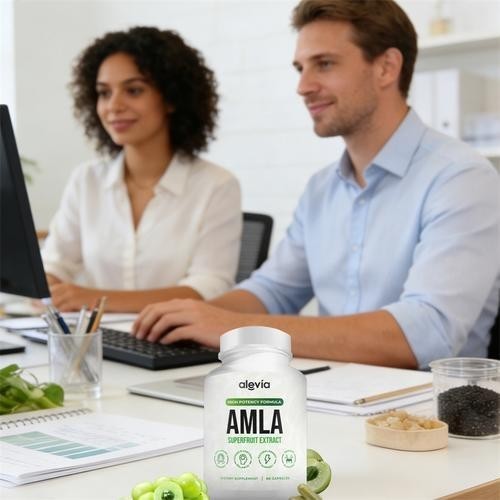 3PCS Alevia Organic Amla Capsules 1000mg Indian Gooseberry Amla Fruit Supplement