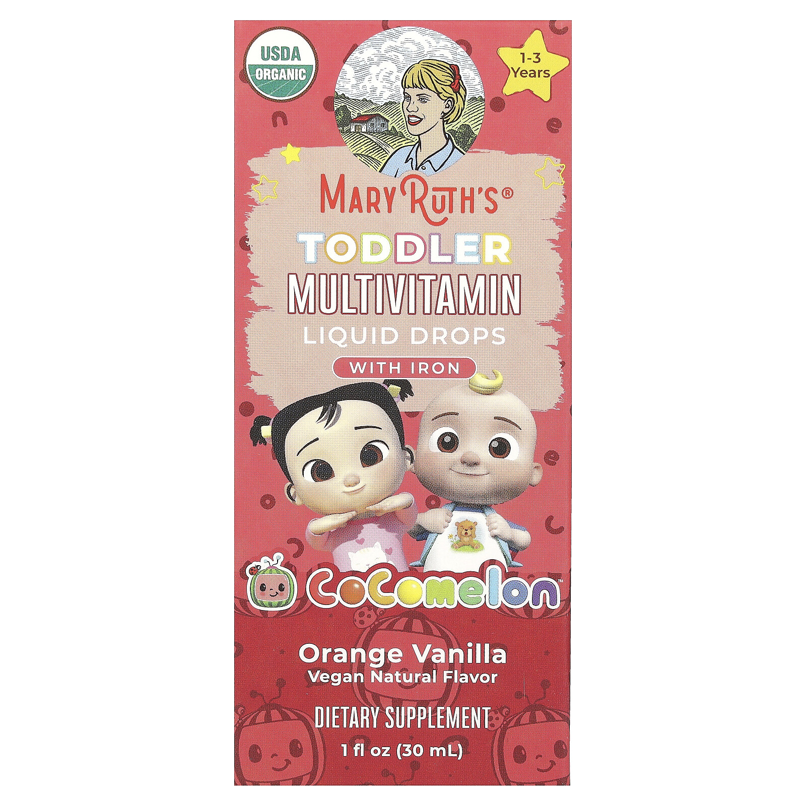 Cocomelon, Toddler Multivitamin, Liquid Drops With Iron, 1 – 3 Years, Orange