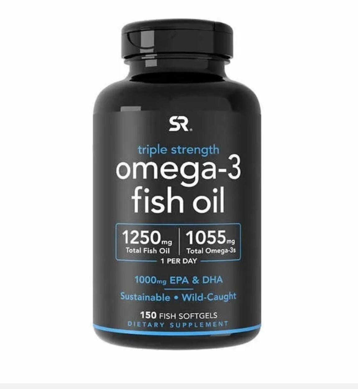 Sports Research Triple Strength Omega-3 Fish Oil, 150 Fish Softgels New, Fresh