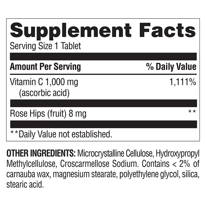 Vitamin C 1000 mg Tablets 500 Ct with Rose Hips Berkley Jensen EXP-08/2027