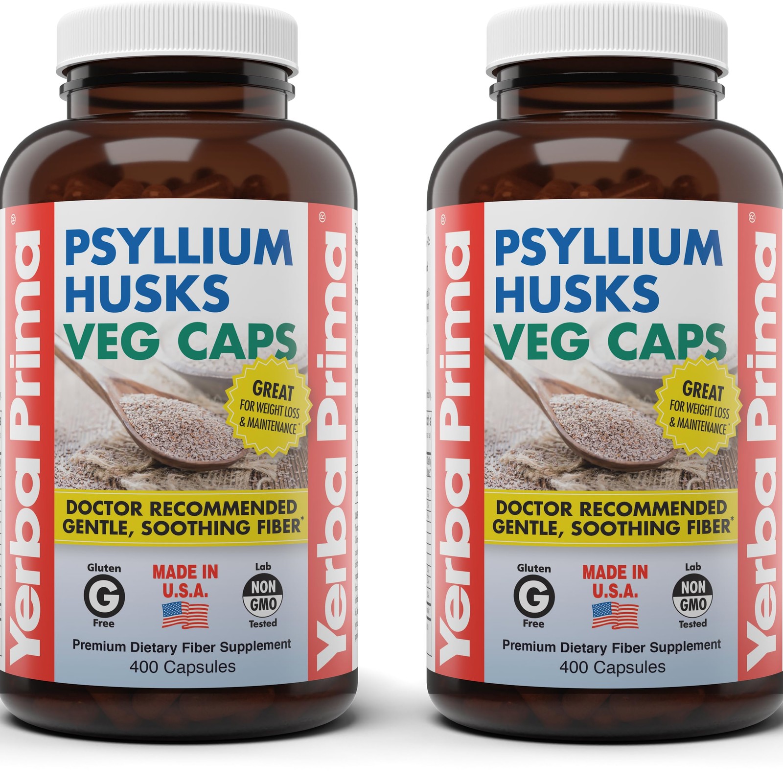 Psyllium Husks Veg Caps, 400 Capsules (625mg) (Pack of 2) – Vegan, Non-GMO, G…
