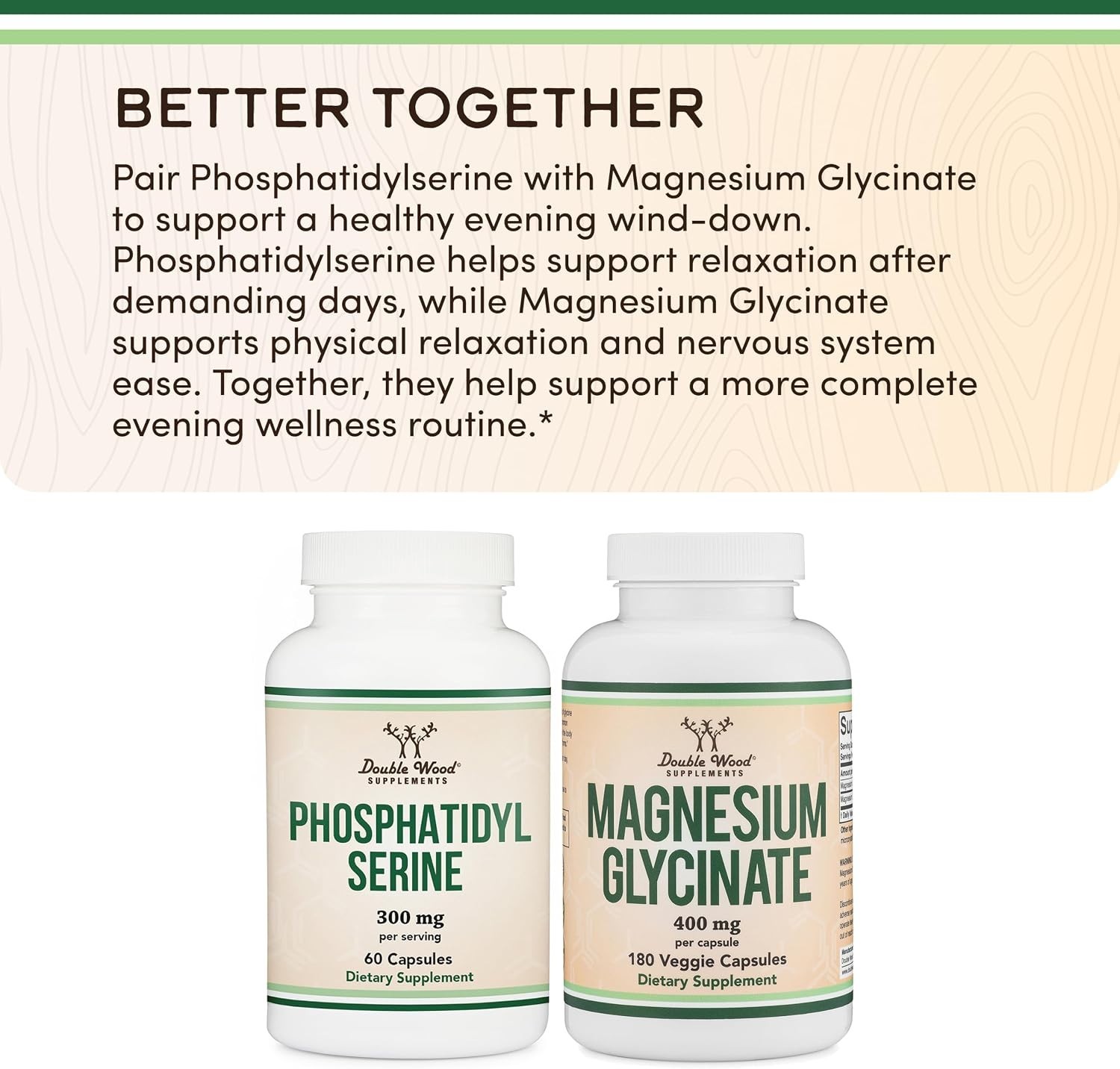 Double Wood Phosphatidylserine 300mg Brain Health Focus Memory Support 60 Caps