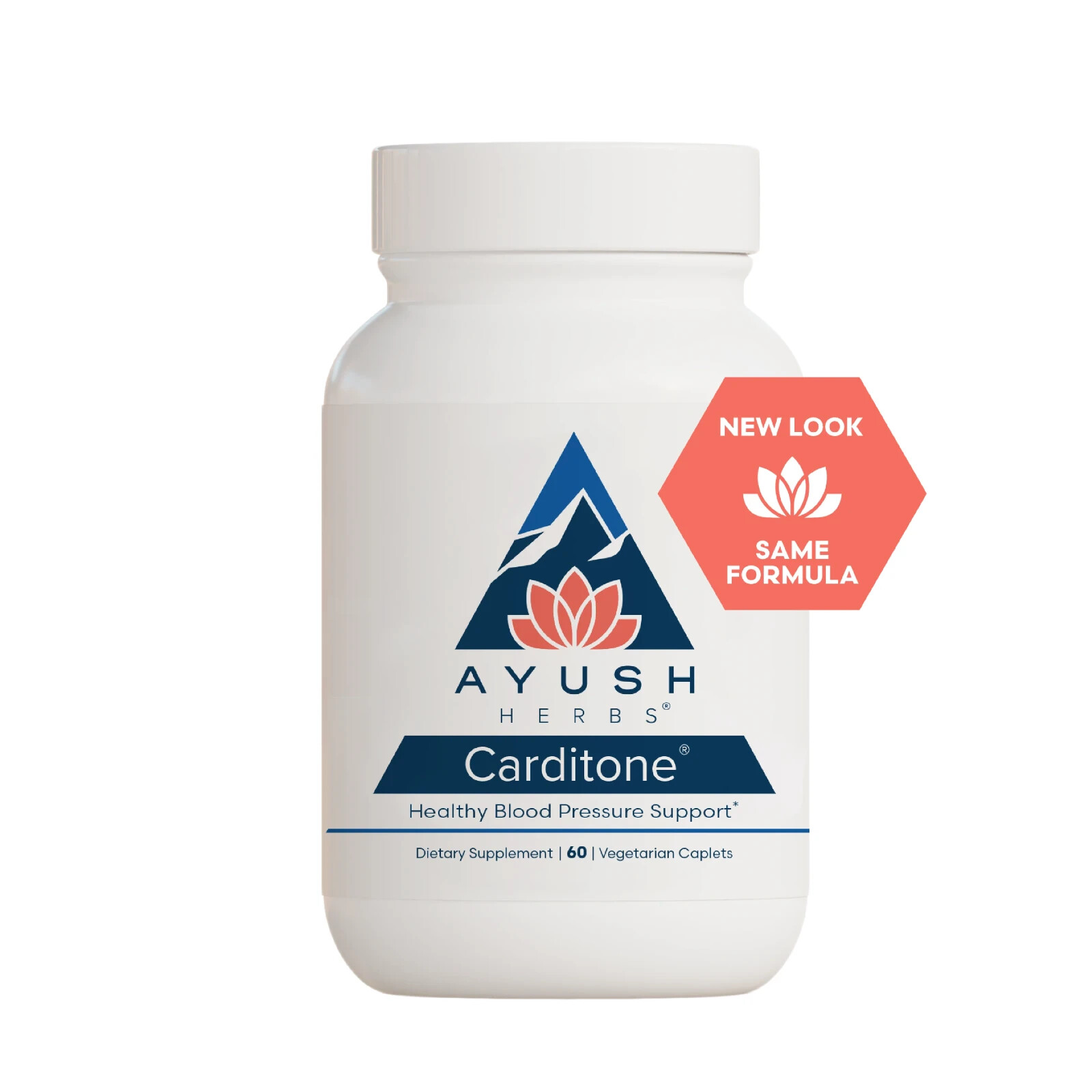 Ayush Herbs Carditone Cardiovascular &BP Supplement, 60 Caplets, Newest Exp!