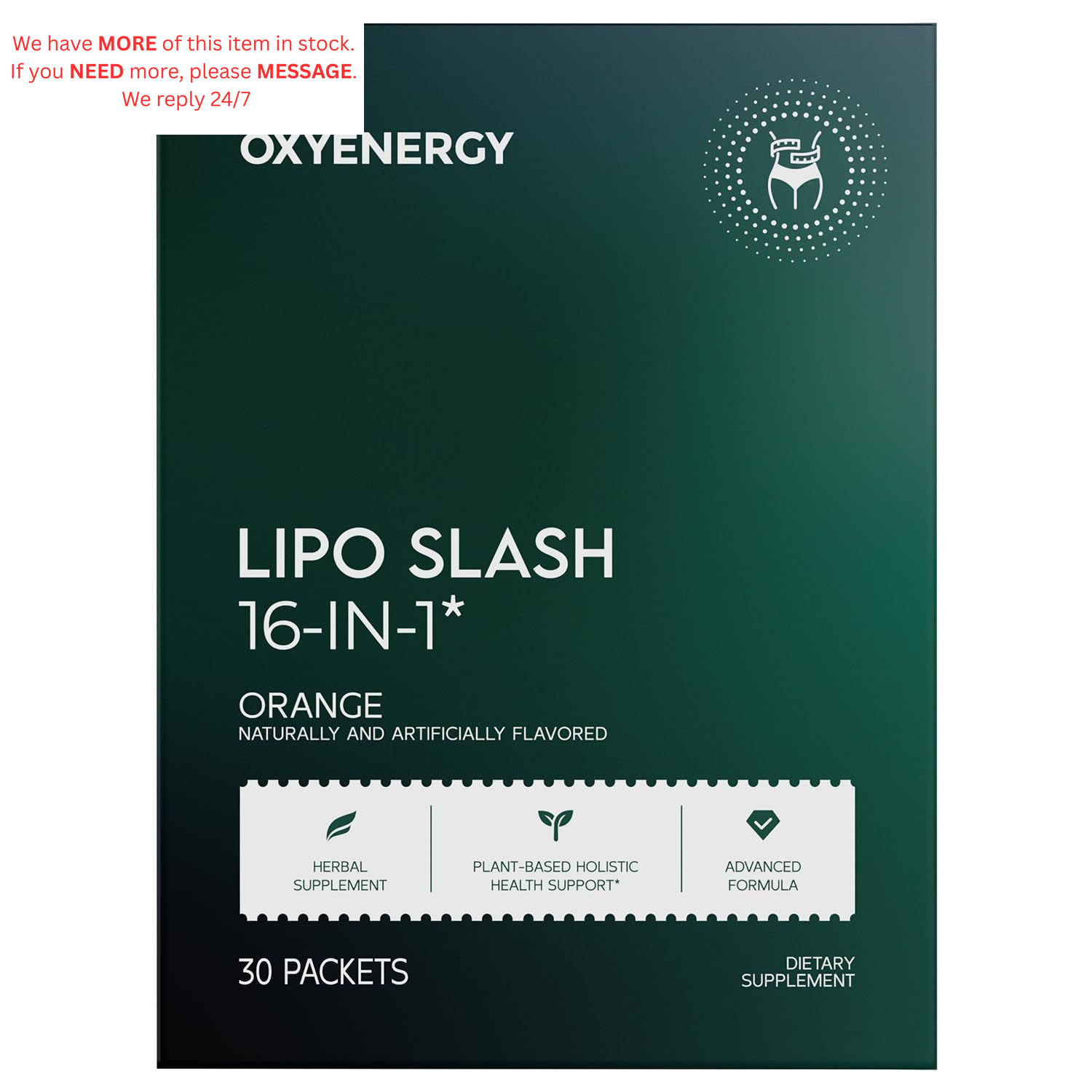 OxyEnergy LIPO Slash 16-in-1 Natural Weight Loss 30 Count (Pack of 1)