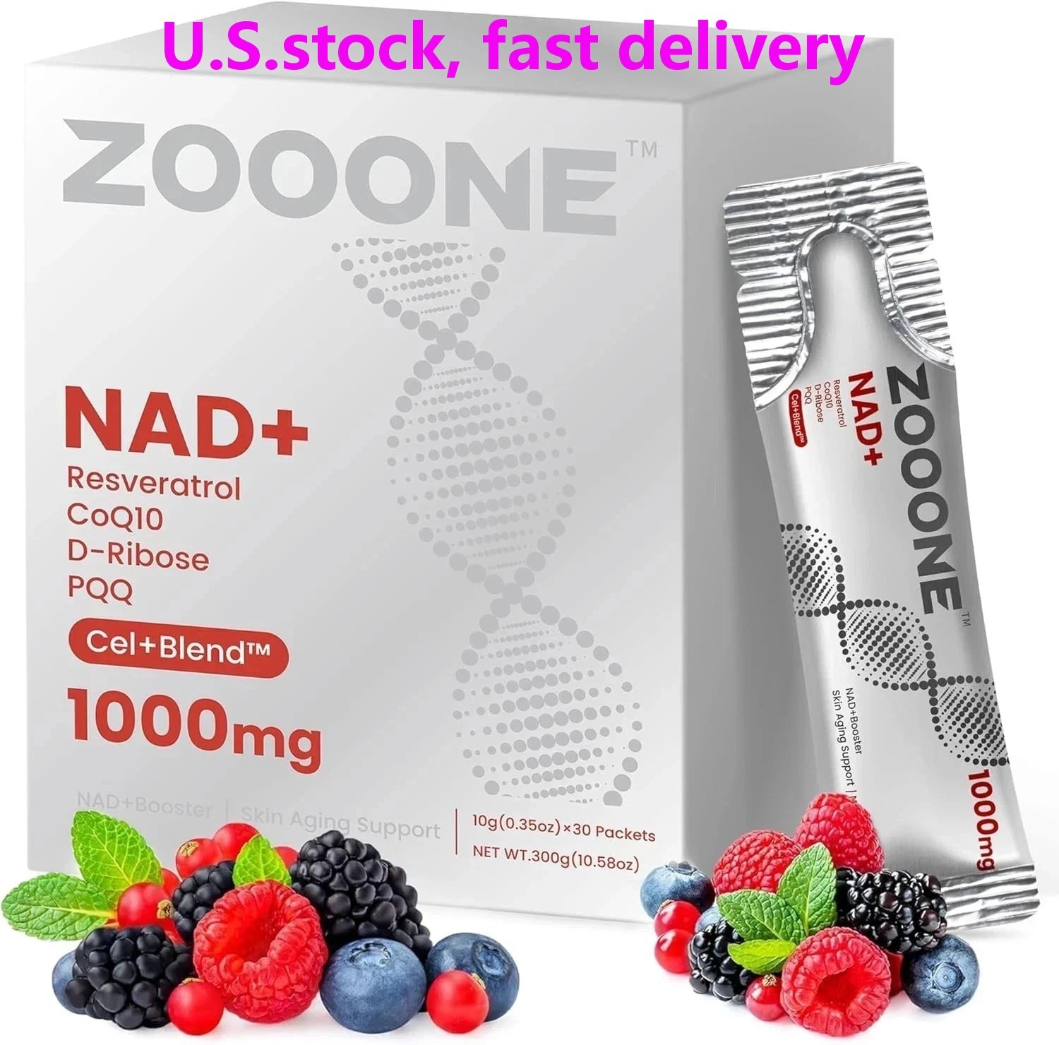 Resveratrol Nicotinamide & Supplement NEW 30pcs,Premium NAD+ zooone- Riboside++