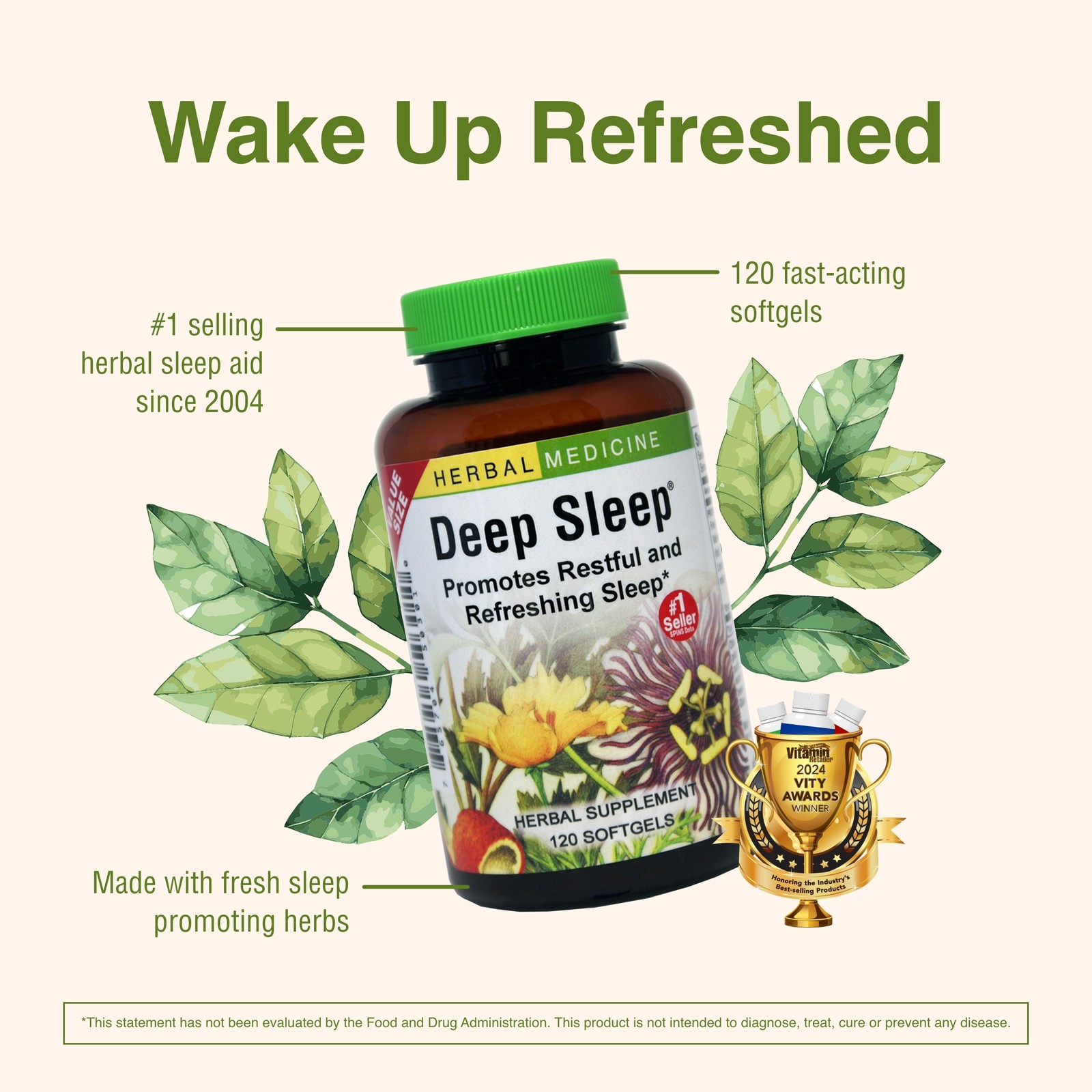 Herbs Etc. Deep Sleep Soft Gels – 120 Count (Pack of 1)