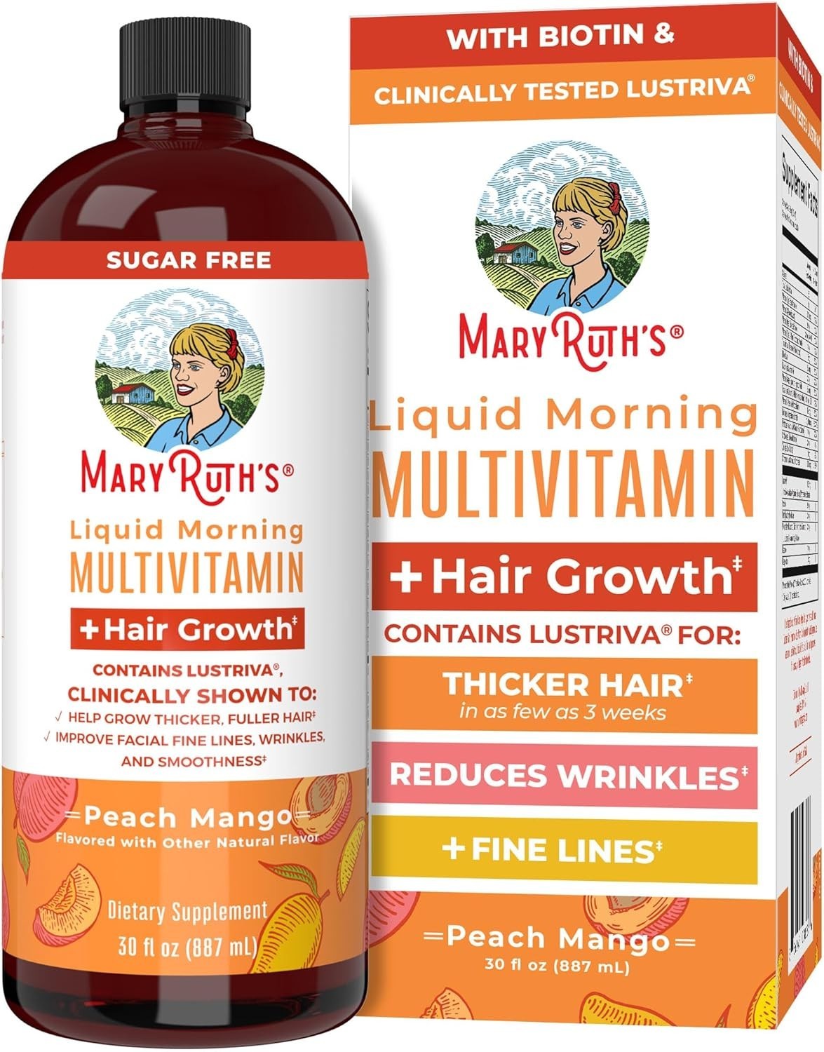 MARYRUTH’S Liquid Multivitamin for Hair Growth, Biotin 10000mcg, 30 Fl Oz