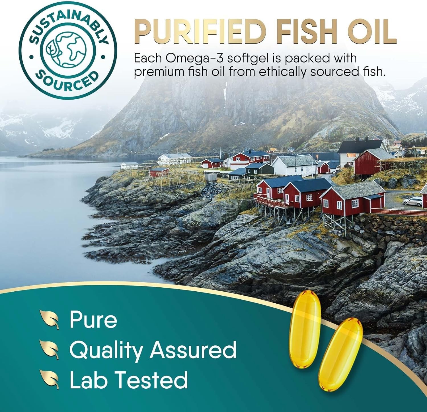 Omega 3 Fish Oil with EPA & DHA Triple Strength 2400mg Softgels