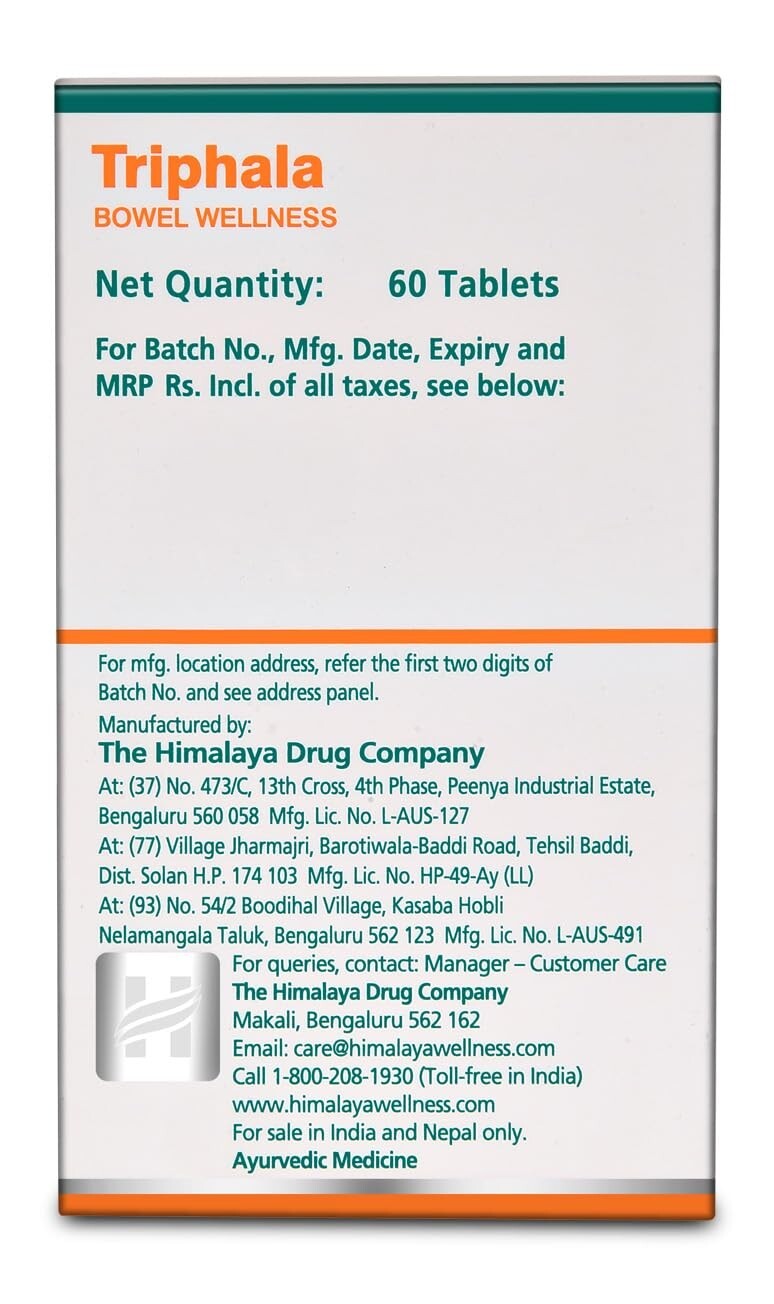 Himalaya Triphala 60 Tabs Support Digestion & Relives Constipation