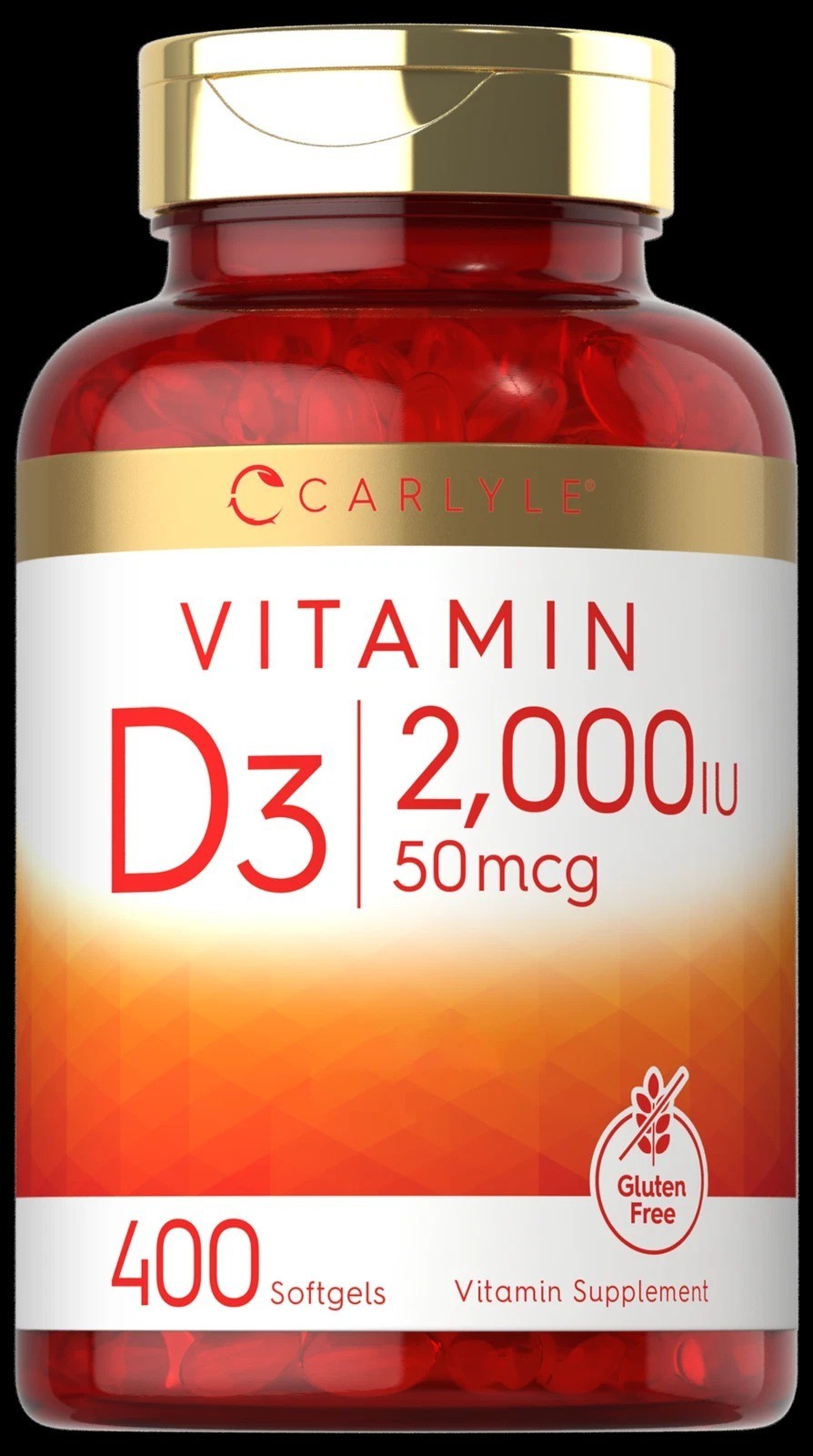 Vitamin D3 2000 IU Softgels | 400 Count | Non-GMO, Gluten Free | by Carlyle