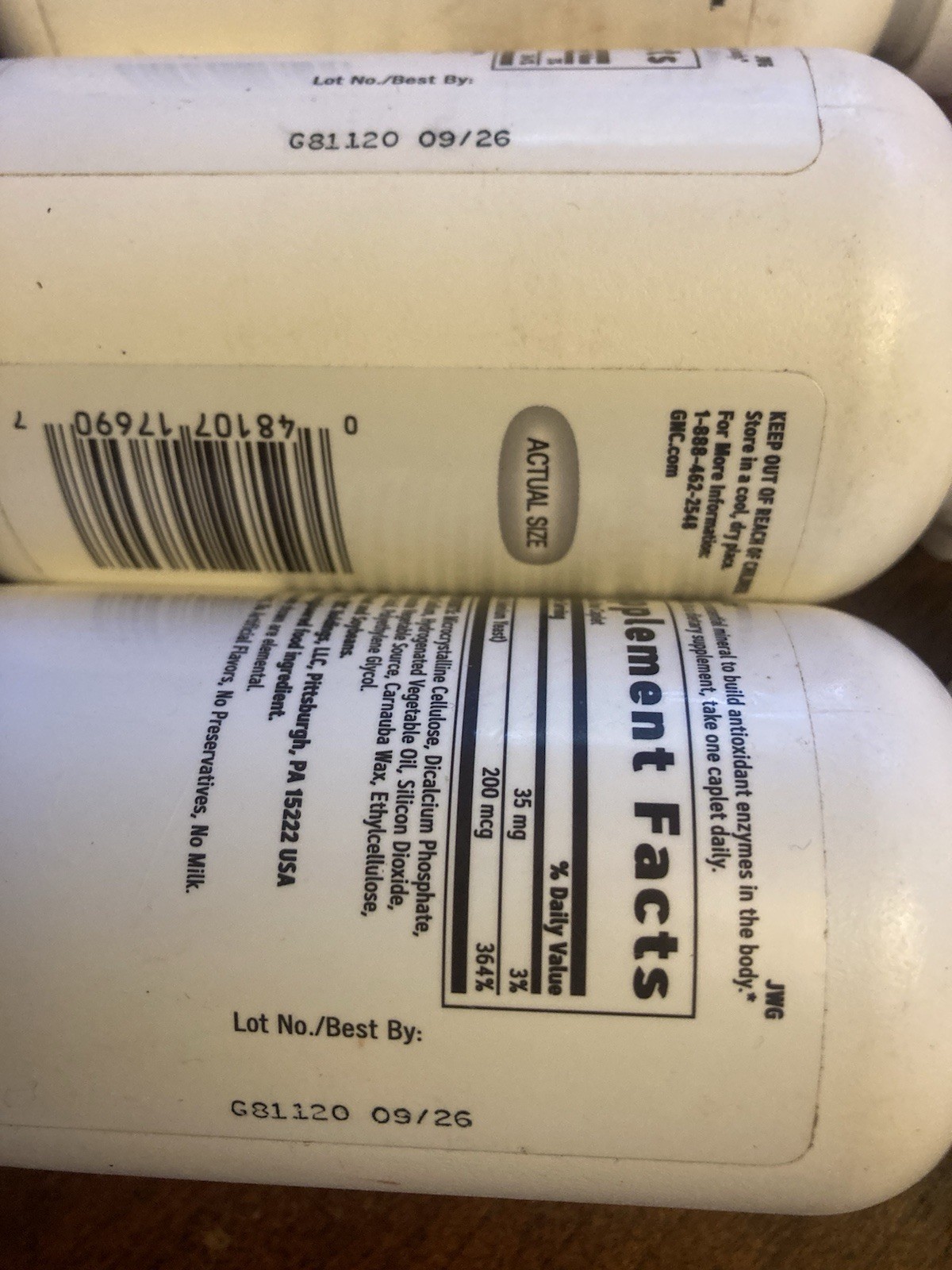 GNC Selenium 200mcg 200 Vegetarian Caplets Lot Of 4 Exp. 9/2026 New