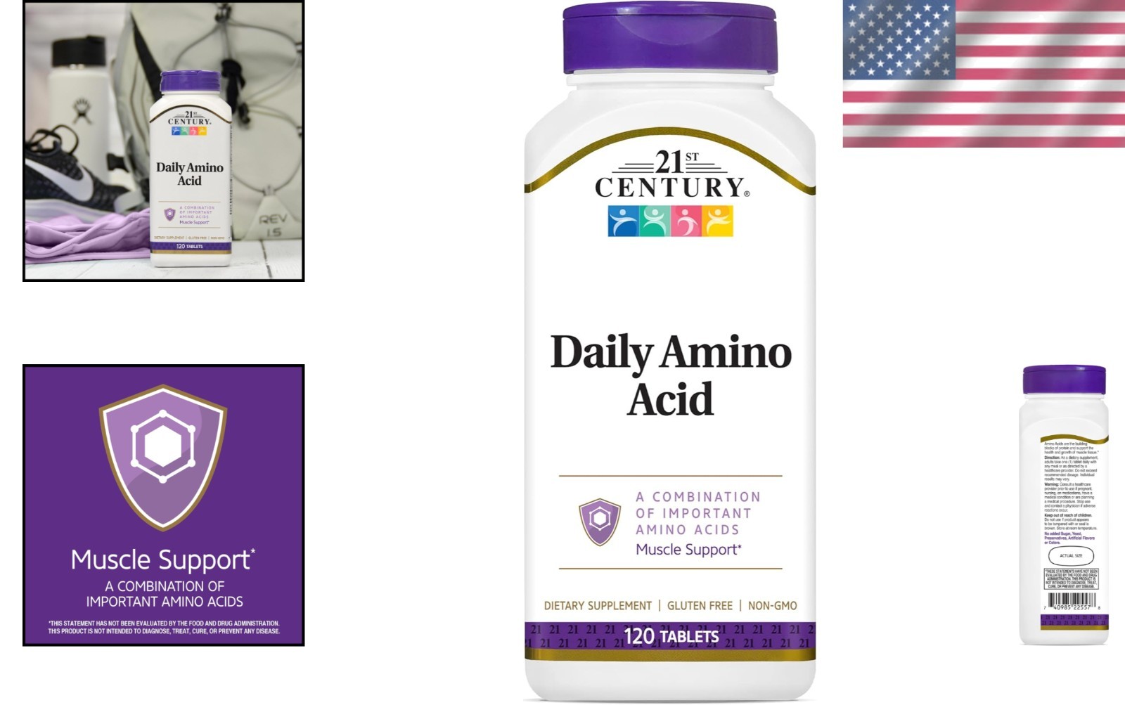 Amino Acid Complex Tablets – 120 Count Non-GMO & Gluten Free for Fitness Support