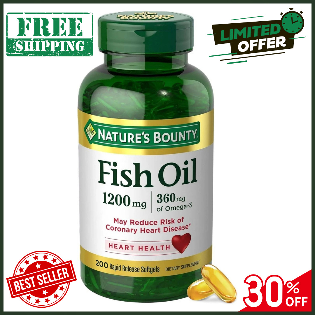 Nature’s Bounty Fish Oil Omega 3 Supplements – Supports Heart Health, 1200 Mg!!!