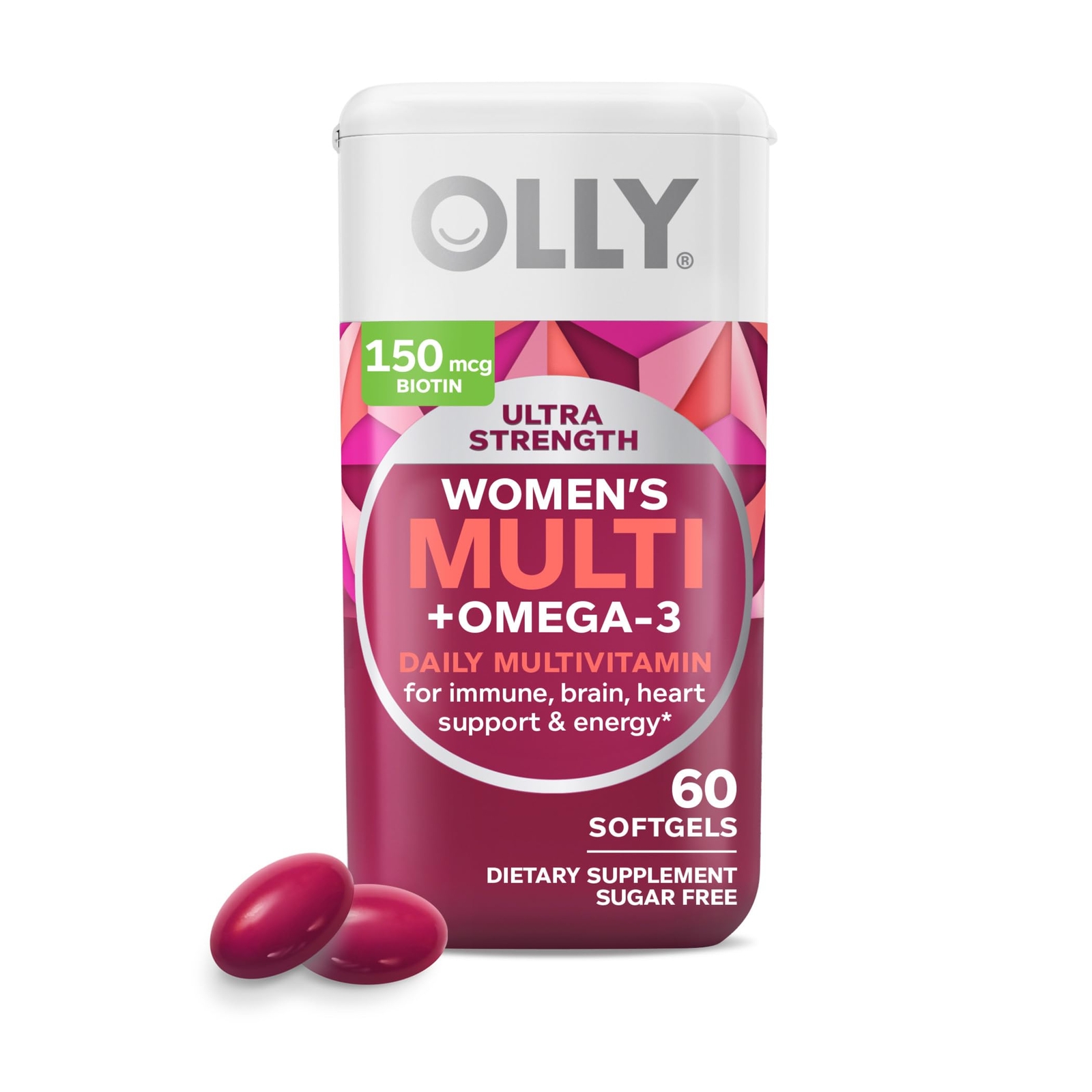 Olly Women’s Multi Omega 3 Softgels 60 Count Daily Nutritional Supplement