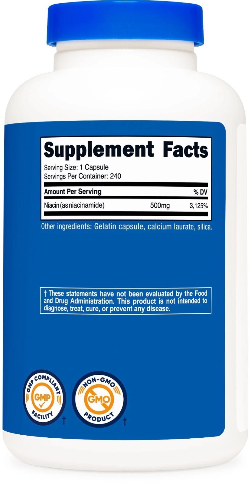 Nutricost Niacinamide (Vitamin B3) 500mg, 240 Capsules – Flush Free, Gluten Free
