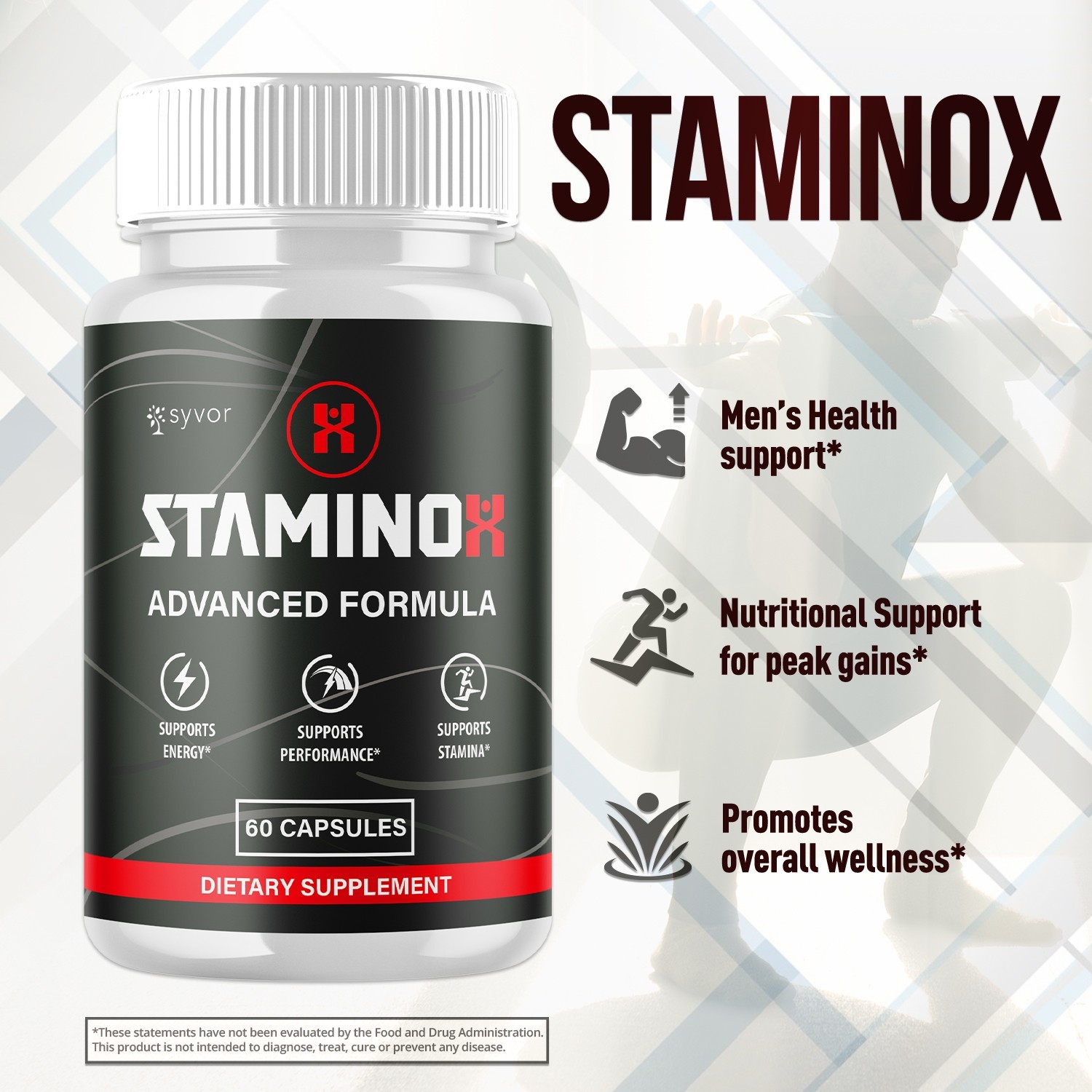 (1 Pack) Stamino X Advanced Male Pills StaminoX Formula Supplement 60 Capsules