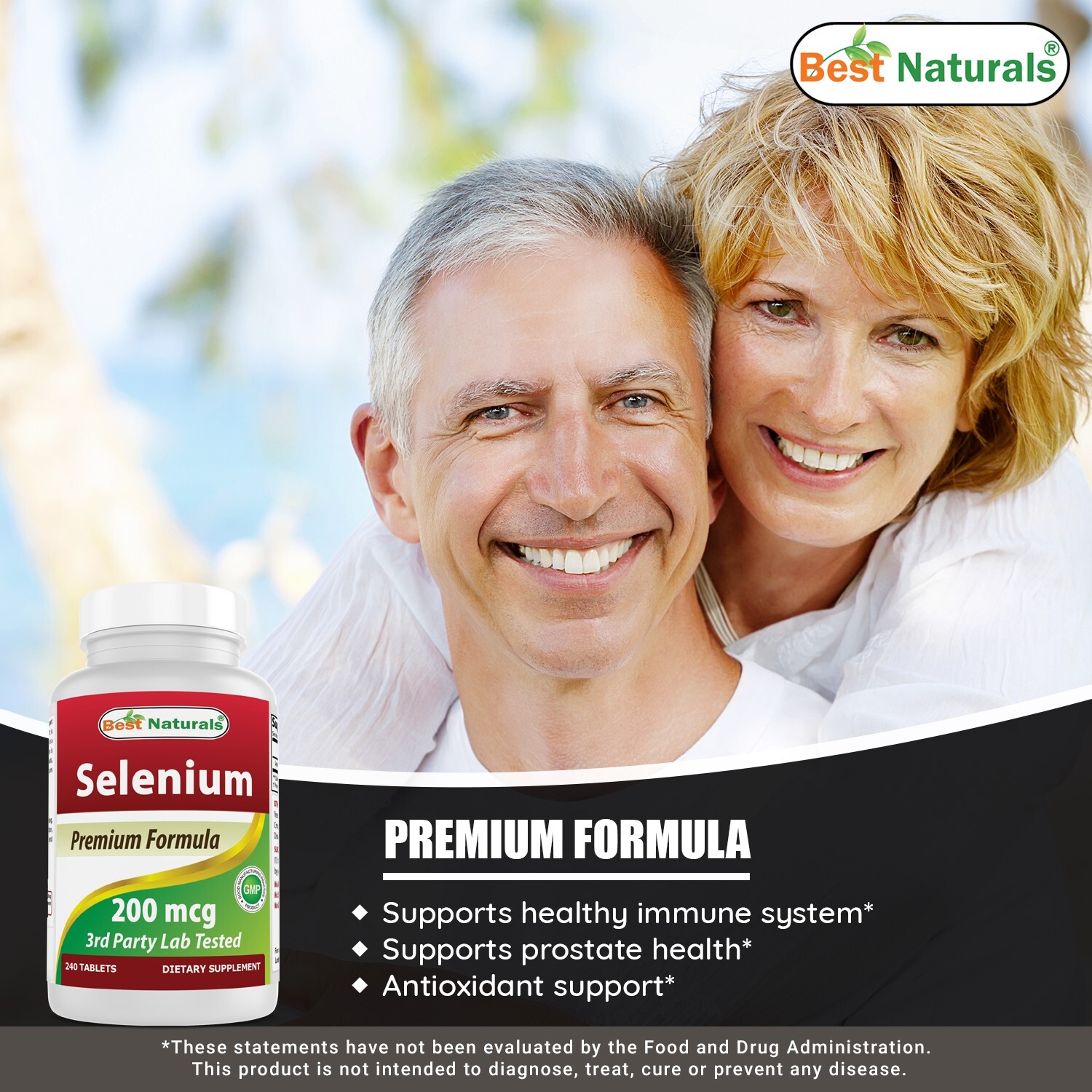 3 Pack Best Naturals Selenium 200 mcg 240 Tablets